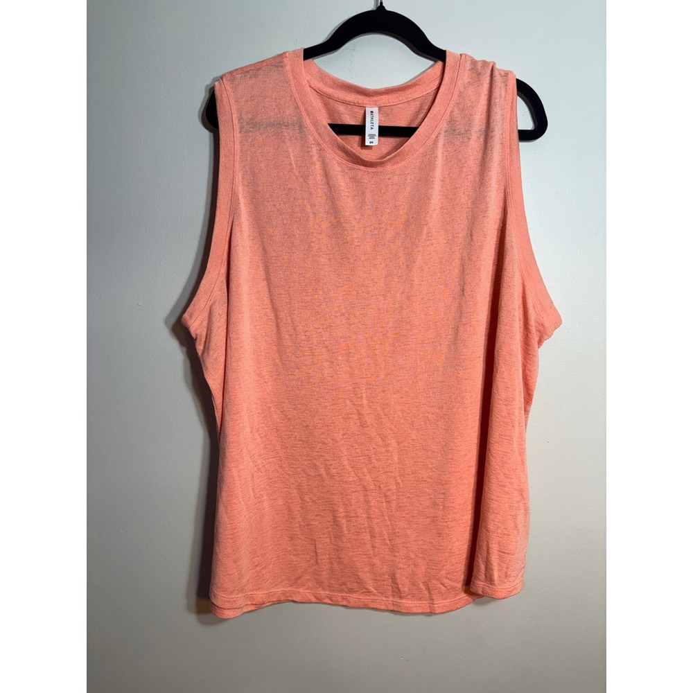 Athleta Breezy Tank Top Coral Heathered‎ Sleeveless Crew Neck Plus Size 3X